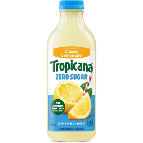 Tropicana Zero Sugar Classic Lemonade, 46 fl oz Bottle