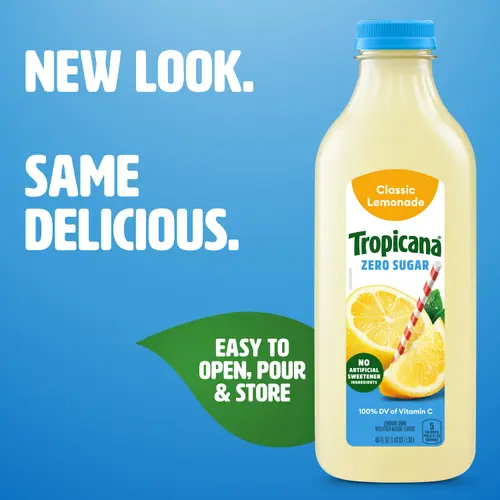 Tropicana Zero Sugar Classic Lemonade, 46 fl oz Bottle thumbnail 4