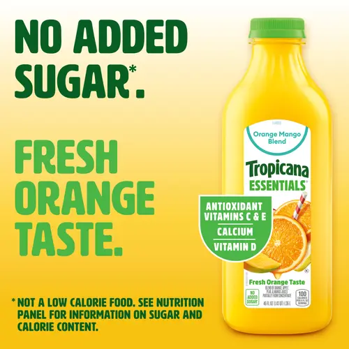 Tropicana Essentials 46 Fl Oz Orange Mango No Pulp Juice Beverage Blend With Assorted Fruit thumbnail 4