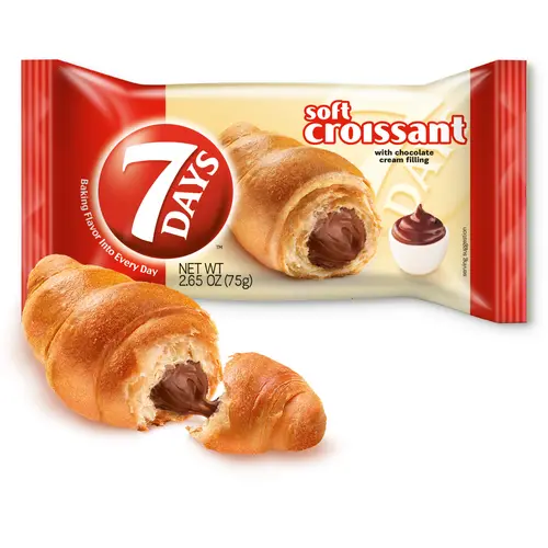 7Days Soft Croissant, Chocolate, On The Go Breakfast, Individually Wrapped, 2.65 Ounce