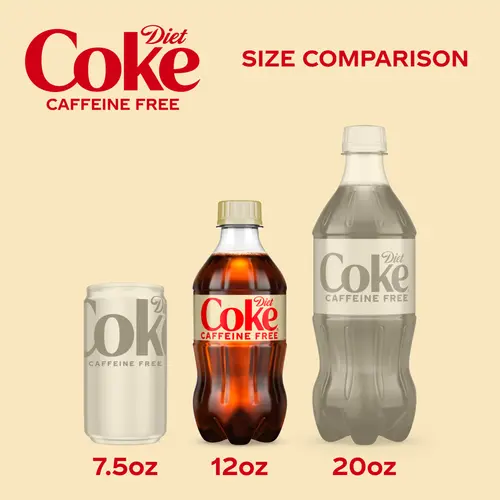 Diet Coke Caffeine Free Soda Pop, 12 fl oz, 8 Pack Bottles thumbnail 4