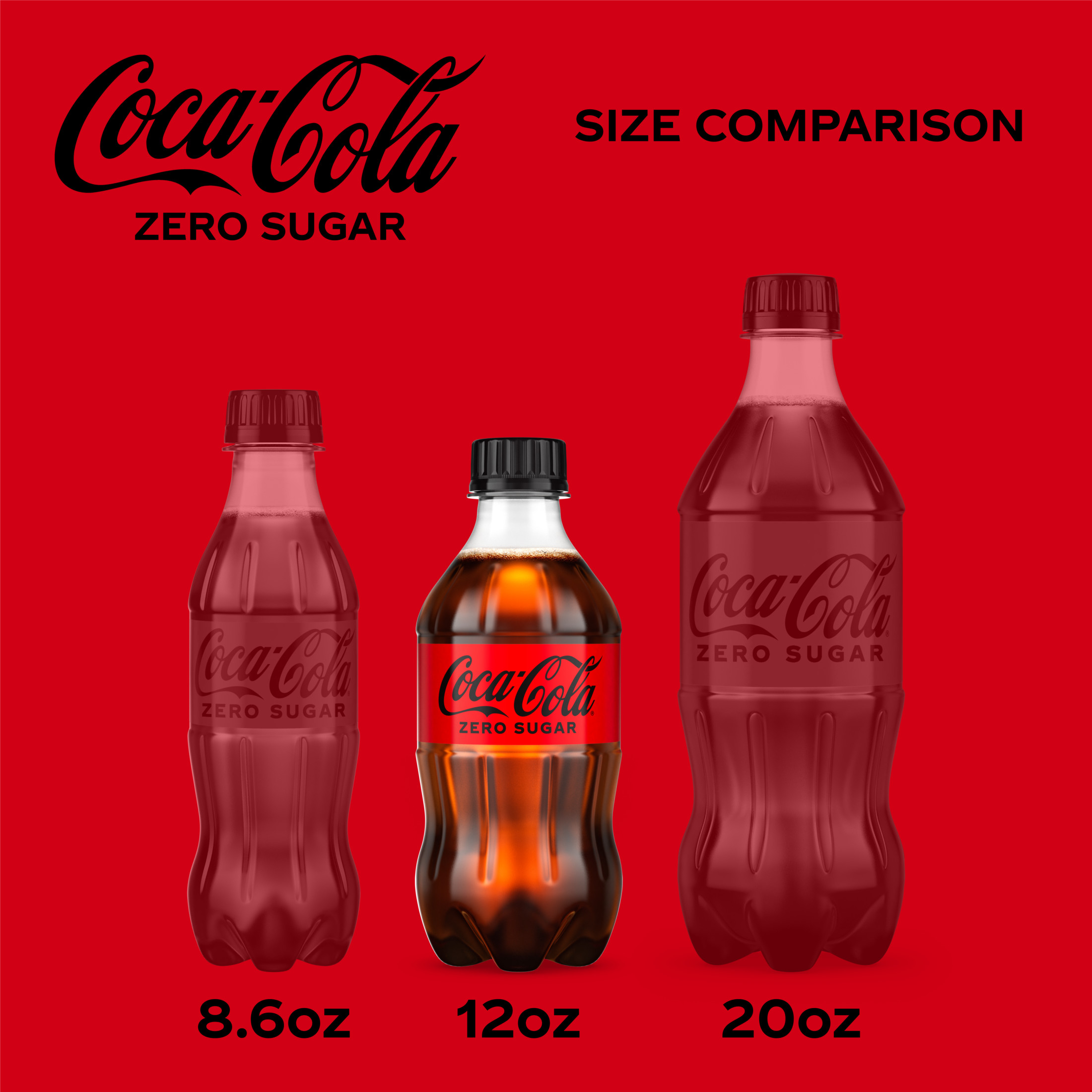 Coca-Cola Zero Sugar Sugar-Free Soda Pop, 12 fl oz Bottles, 8 Pack thumbnail 4