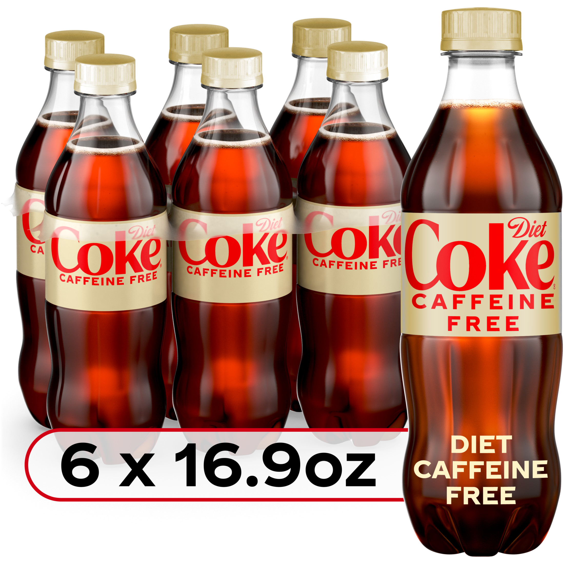 Diet Coke Caffeine Free Soda Pop, 16.9 fl oz, 6 Pack Bottles