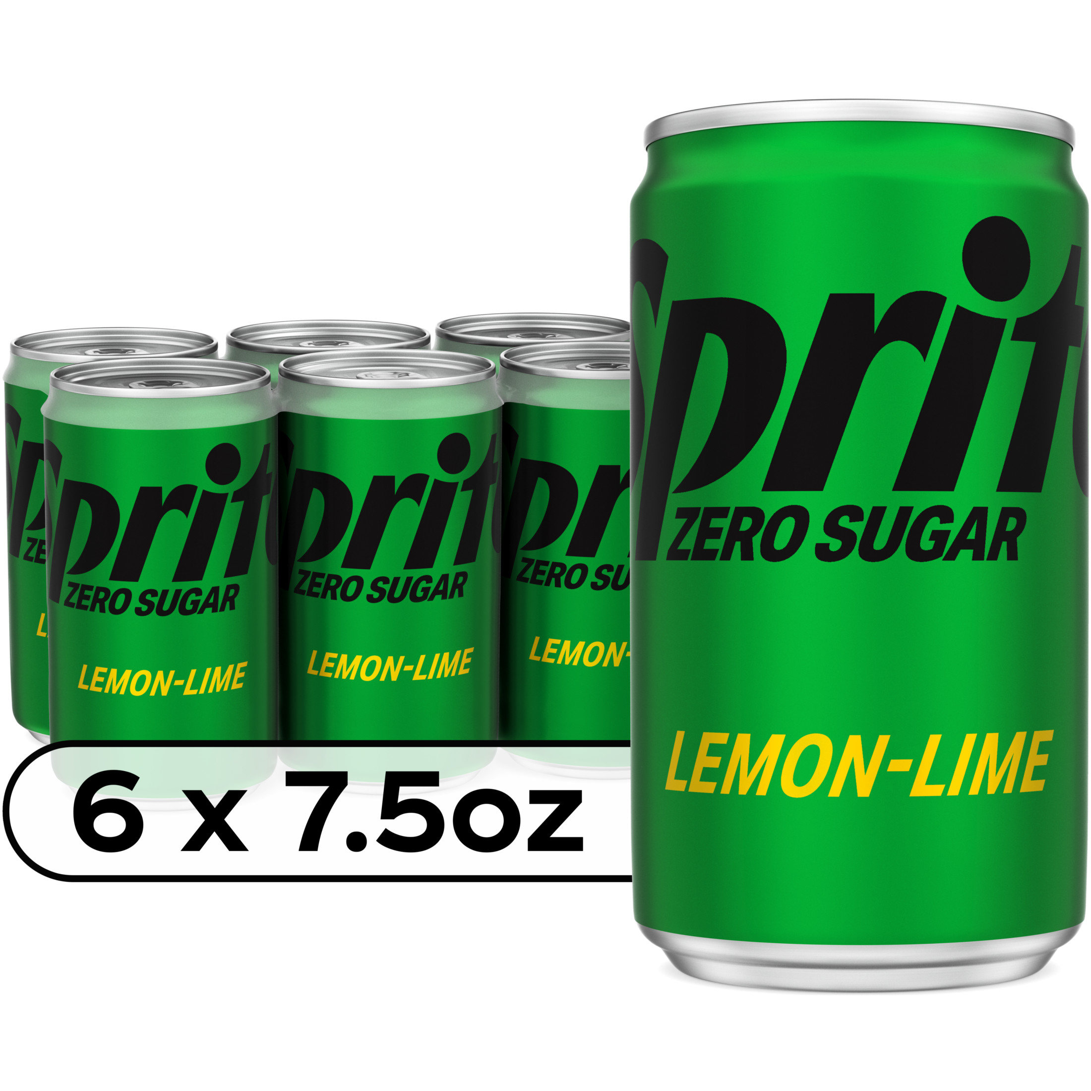 Sprite Zero Sugar Lemon Lime Mini Soda Pop Soft Drink, 7.5 fl oz, 6 Pack Cans