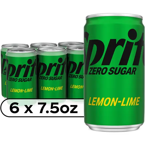 Sprite Zero Sugar Lemon Lime Mini Soda Pop Soft Drink, 7.5 fl oz, 6 Pack Cans