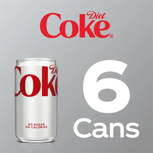 Diet Coke Diet Cola Soft Drink, 7.5 fl oz Mini Cans, 6 Pack thumbnail 4