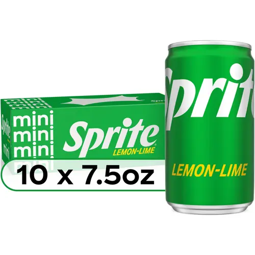Sprite Lemon Lime Mini Soda Pop Soft Drink, 7.5 fl oz, 10 Pack Cans
