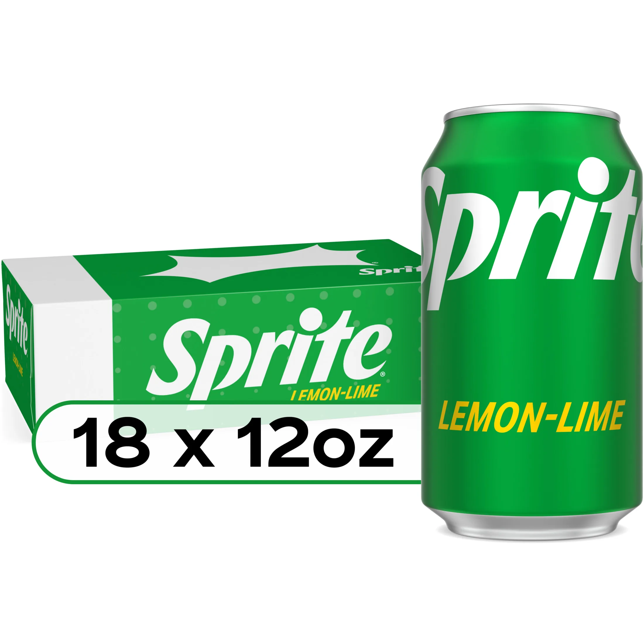 Sprite Lemon Lime Soda Pop, 12 fl oz, 18 Pack Cans