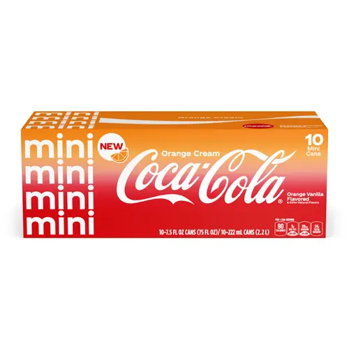 Coca-Cola Orange Cream Soda, 7.5 oz. mini cans (Pack of 10)