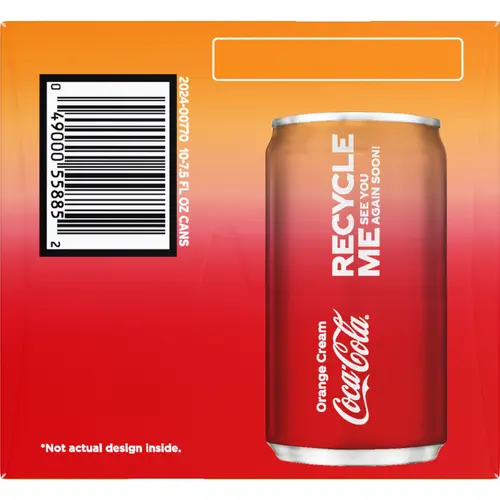 Coca-Cola Orange Cream Soda, 7.5 oz. mini cans (Pack of 10) thumbnail 4