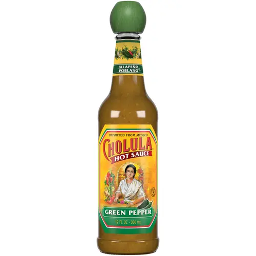 Cholula Kosher Green Pepper Hot Sauce, 12 fl oz Bottle
