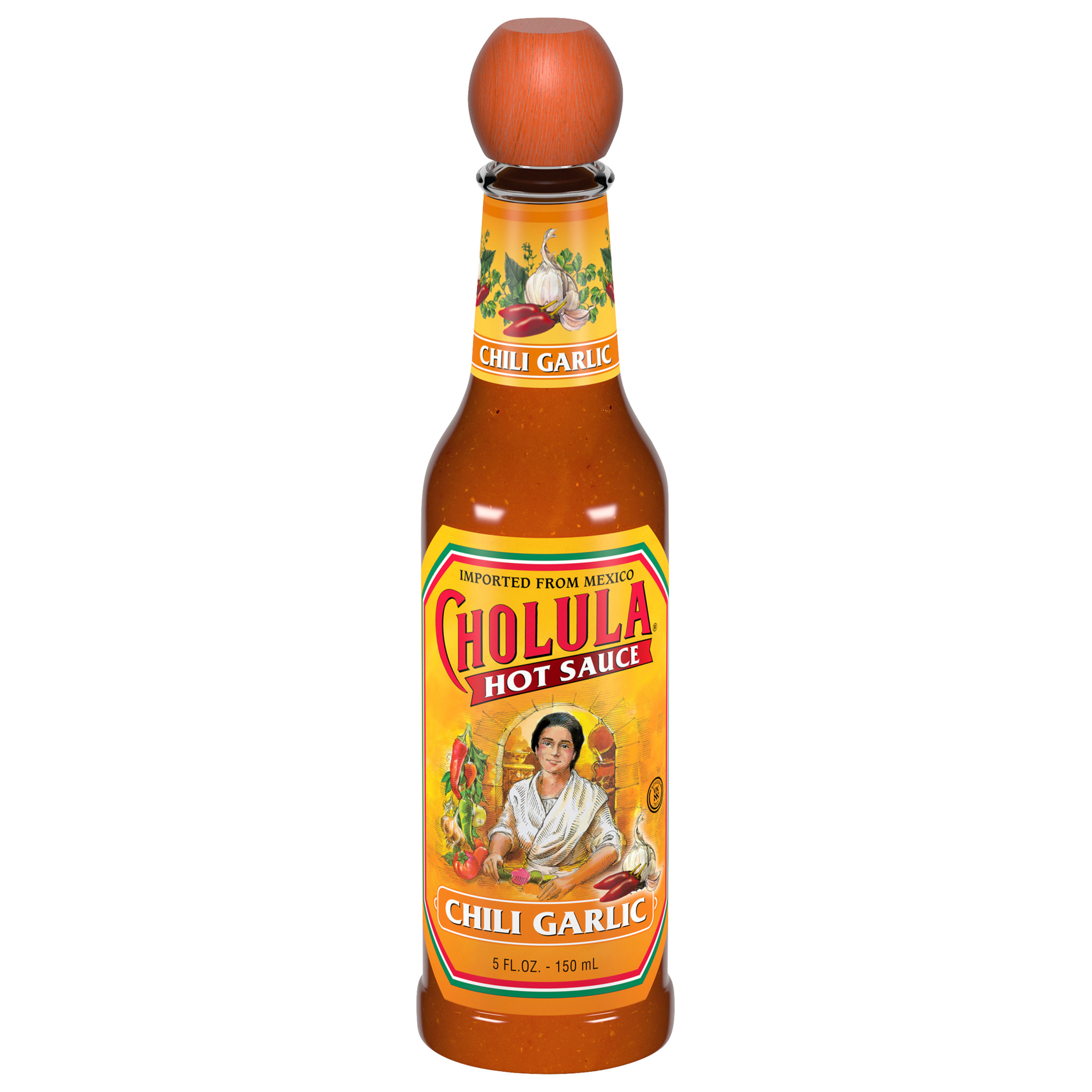 Cholula Non-GMO Kosher Chili Garlic Hot Sauce, 5 fl oz Bottle