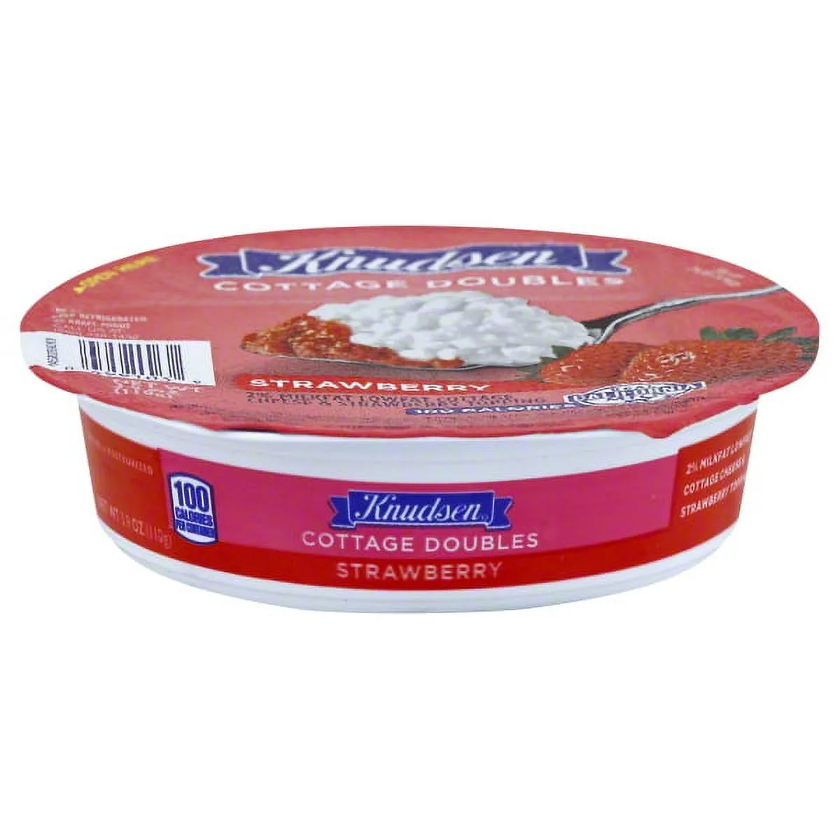 Knudsen Cottage Doubles Cottage Cheese & Strawberry Topping 3.9 oz. Tub