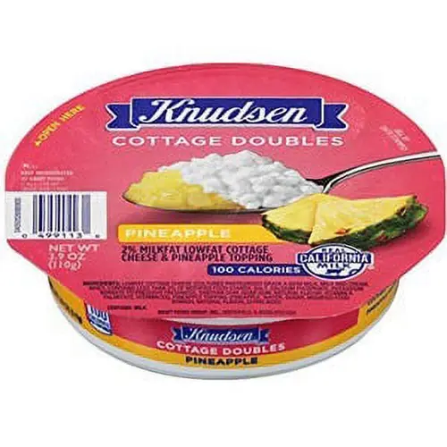 Knudsen Cottage Doubles Cottage Cheese & Pineapple Topping 3.9 oz. Tub