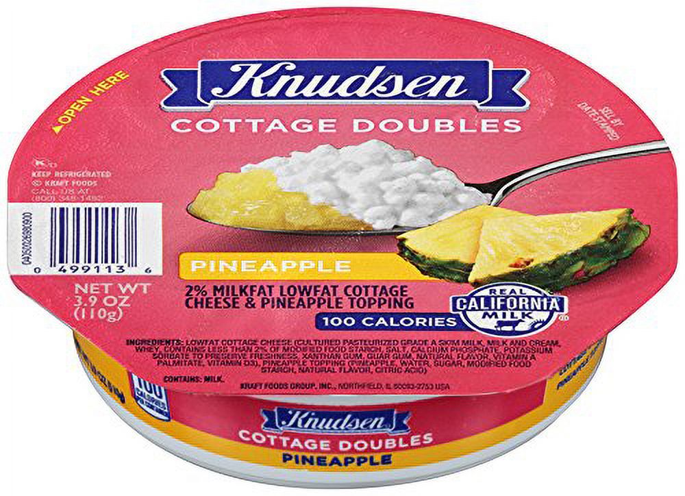 Knudsen Cottage Doubles Cottage Cheese & Pineapple Topping 3.9 oz. Tub thumbnail 2