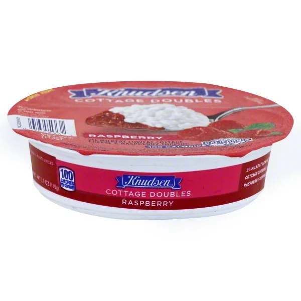 Knudsen Cottage Doubles Cottage Cheese & Raspberry Topping 3.9 oz. Tub