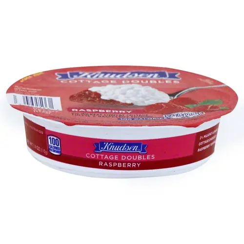 Knudsen Cottage Doubles Cottage Cheese & Raspberry Topping 3.9 oz. Tub