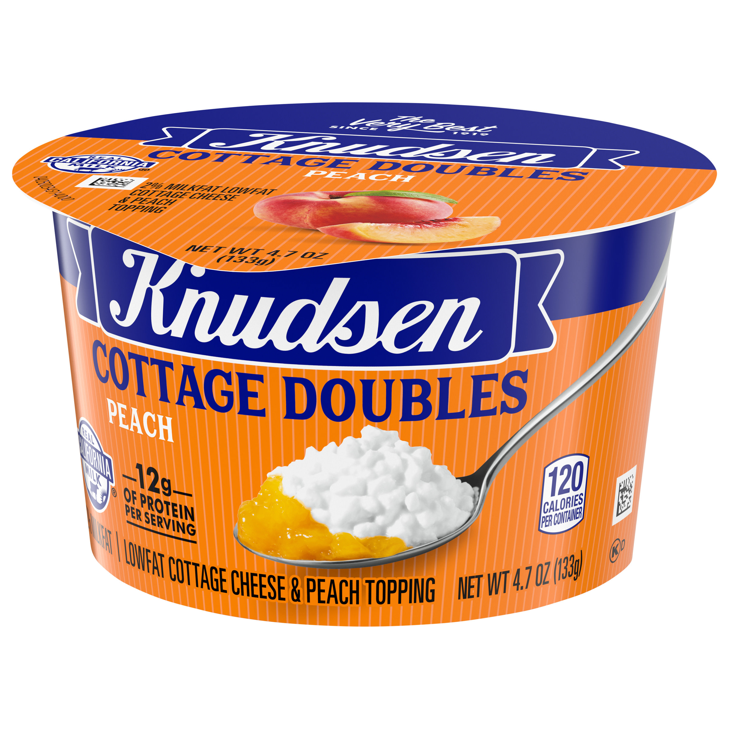 Knudsen Cottage Doubles Lowfat Cottage Cheese & Peach Topping with 2% Milkfat, 4.7 oz Cup thumbnail 4