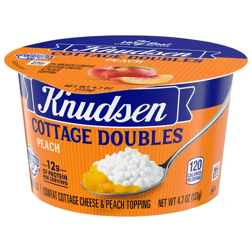 Knudsen Cottage Doubles Lowfat Cottage Cheese & Peach Topping with 2% Milkfat, 4.7 oz Cup thumbnail 4