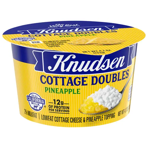 Knudsen Cottage Doubles Lowfat Cottage Cheese & Pineapple Topping with 2% Milkfat, 4.7 oz Cup thumbnail 3