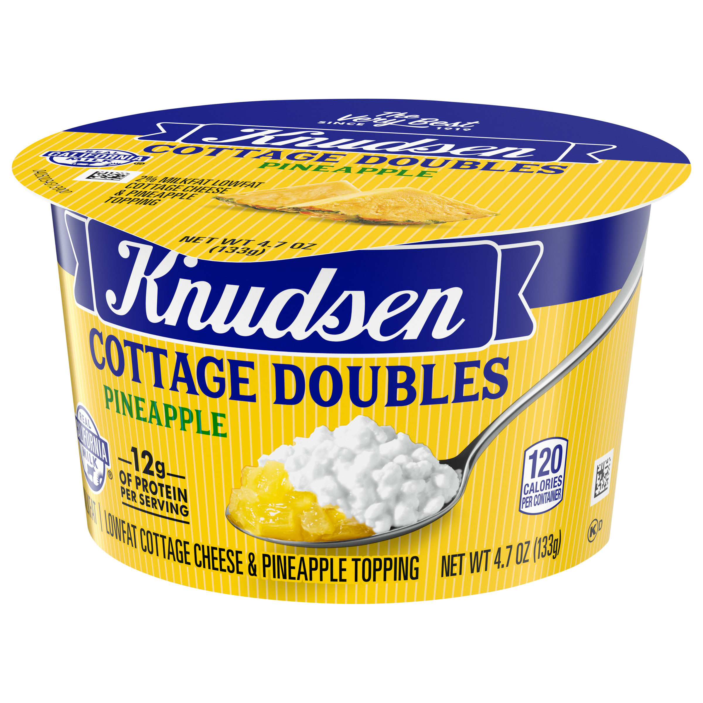 Knudsen Cottage Doubles Lowfat Cottage Cheese & Pineapple Topping with 2% Milkfat, 4.7 oz Cup thumbnail 4