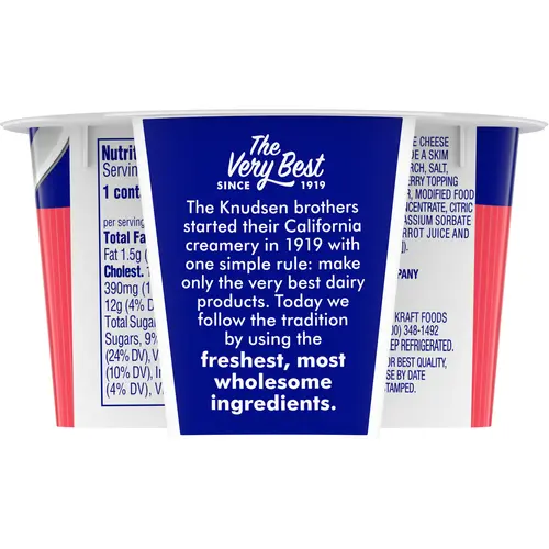 Knudsen Cottage Doubles Lowfat Cottage Cheese & Strawberry Topping with 2% Milkfat, 4.7 oz Cup thumbnail 2