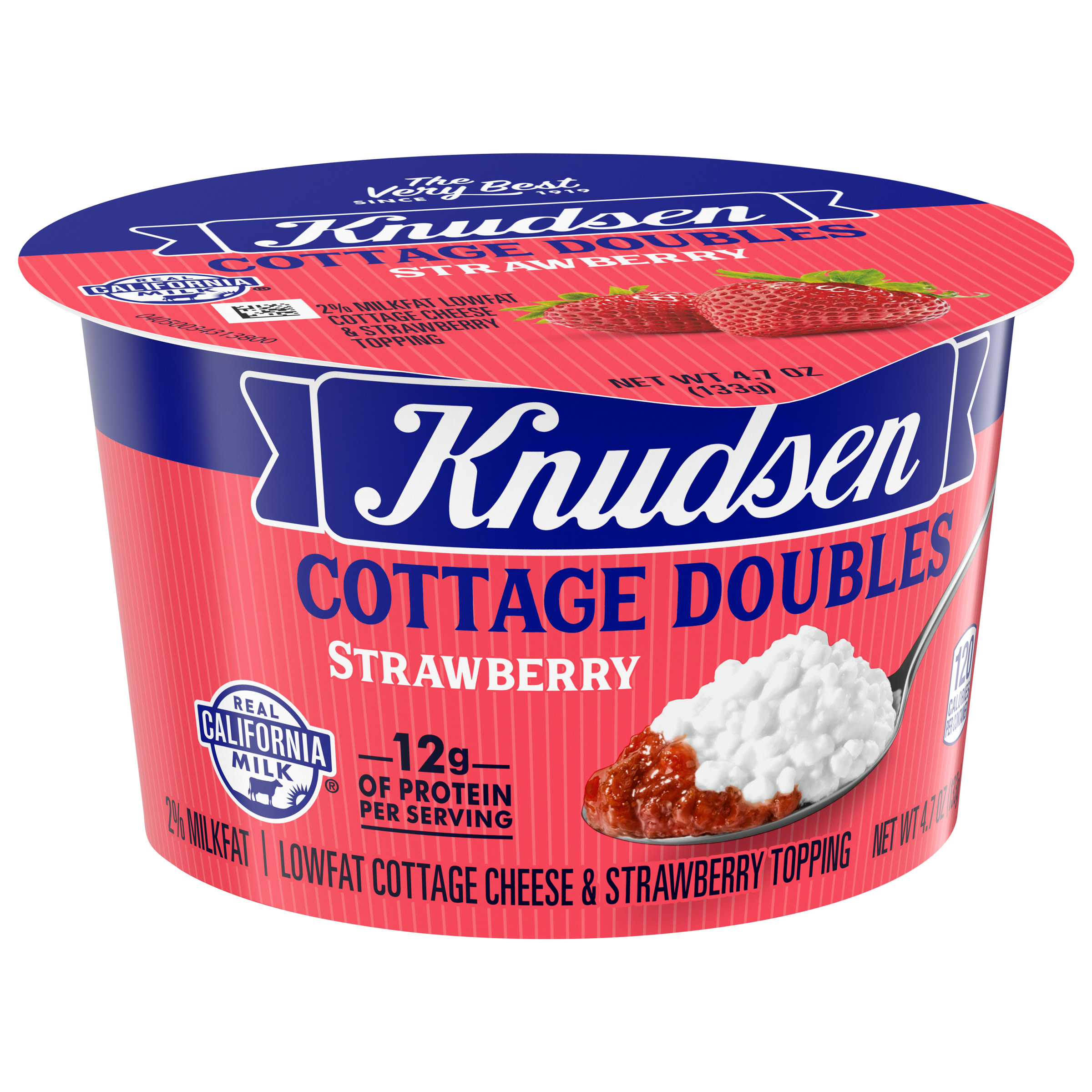 Knudsen Cottage Doubles Lowfat Cottage Cheese & Strawberry Topping with 2% Milkfat, 4.7 oz Cup thumbnail 3