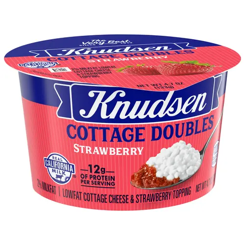 Knudsen Cottage Doubles Lowfat Cottage Cheese & Strawberry Topping with 2% Milkfat, 4.7 oz Cup thumbnail 3