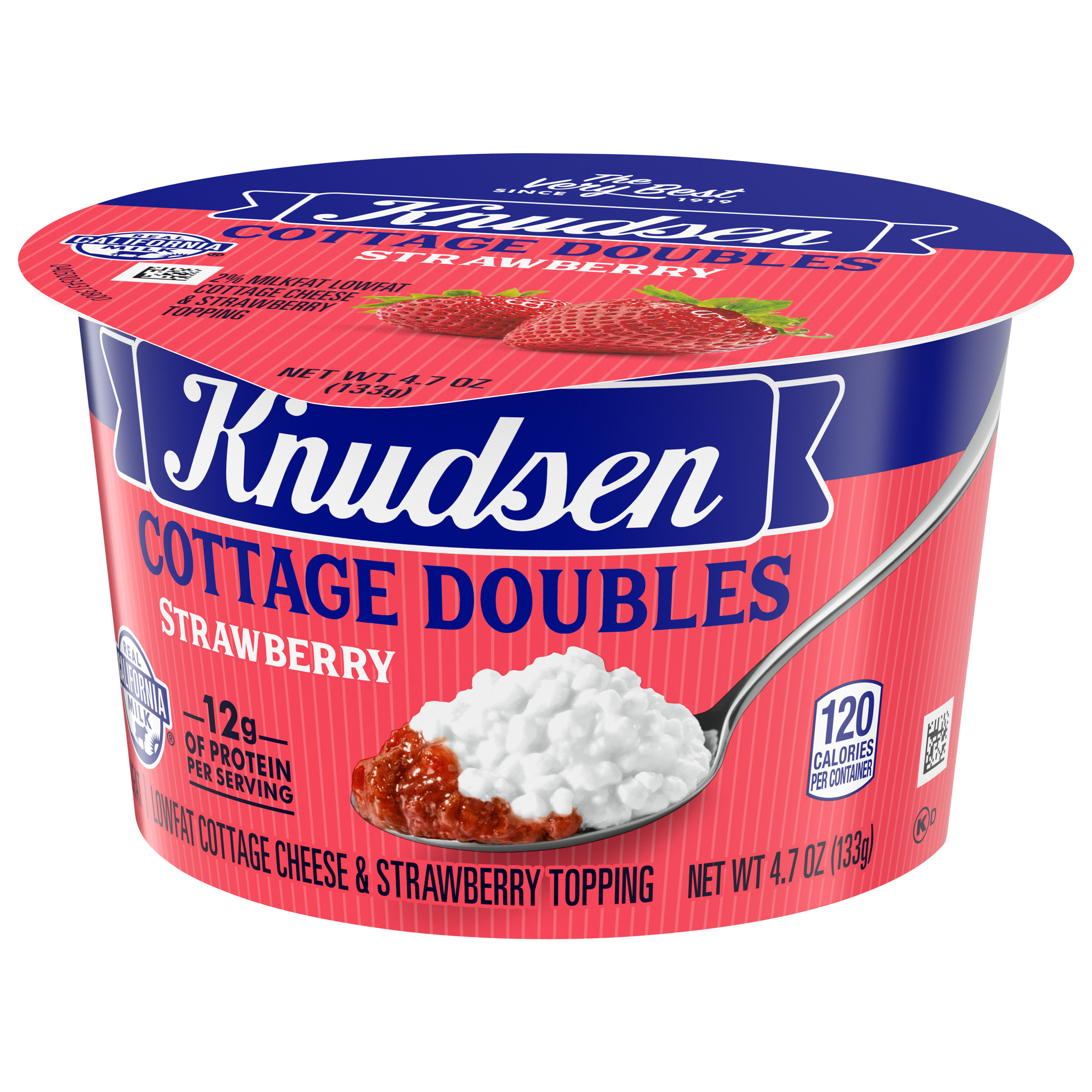 Knudsen Cottage Doubles Lowfat Cottage Cheese & Strawberry Topping with 2% Milkfat, 4.7 oz Cup thumbnail 4