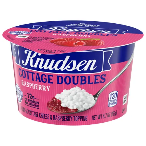 Knudsen Cottage Doubles Lowfat Cottage Cheese & Raspberry Topping with 2% Milkfat, 4.7 oz Cup thumbnail 4