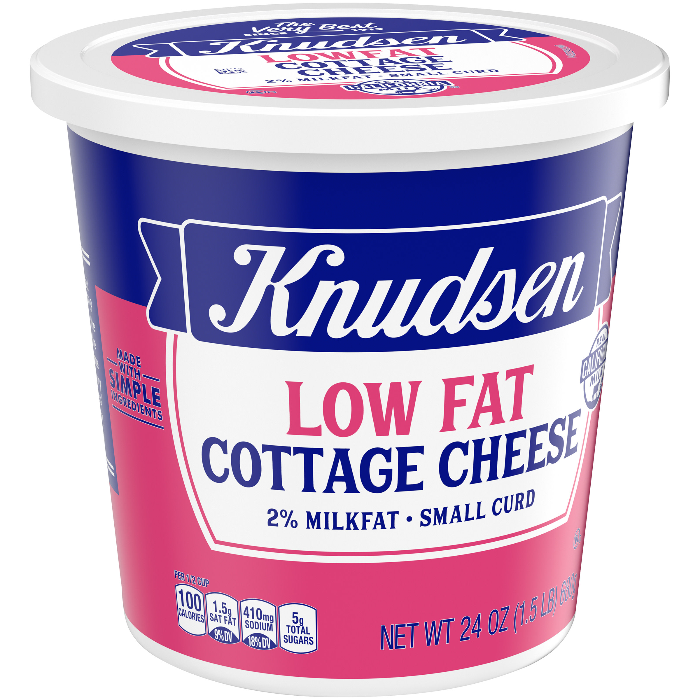 Knudsen Lowfat Small Curd Cottage Cheese with 2% Milkfat, 24 oz Tub thumbnail 3