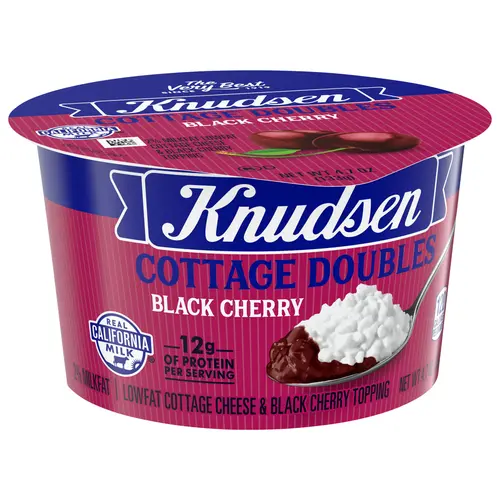 Knudsen Cottage Doubles Lowfat Cottage Cheese & Black Cherry Topping with 2% Milkfat, 4.7 oz Cup thumbnail 3