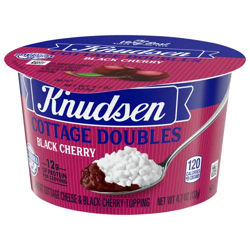 Knudsen Cottage Doubles Lowfat Cottage Cheese & Black Cherry Topping with 2% Milkfat, 4.7 oz Cup thumbnail 4