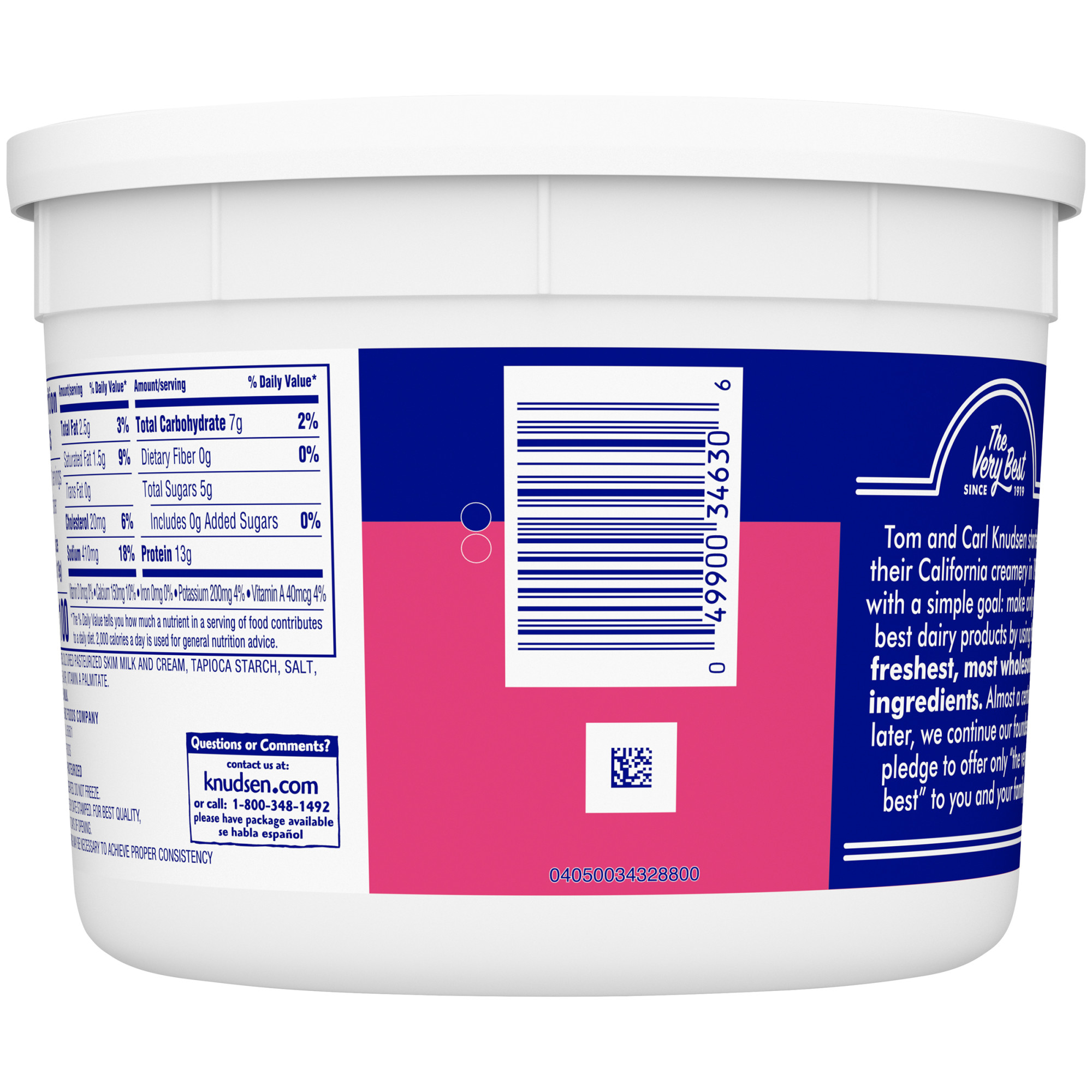 Knudsen Lowfat Small Curd Cottage Cheese with 2% Milkfat, 48 oz Tub thumbnail 3