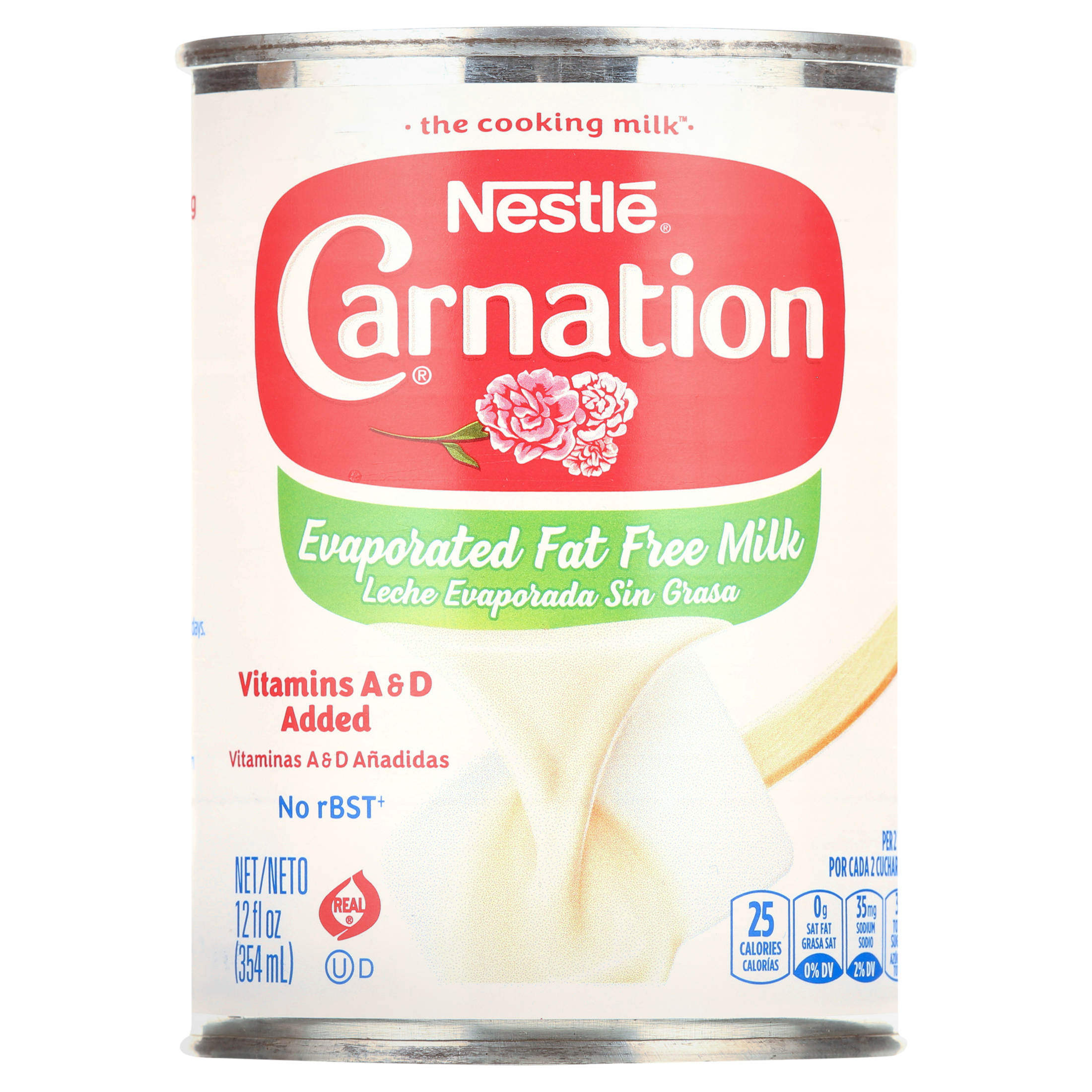 Nestle Carnation Vitamin A and D Added Fat-Free Liquid Evaporated Milk for Easter Baking, 12 fl oz Can