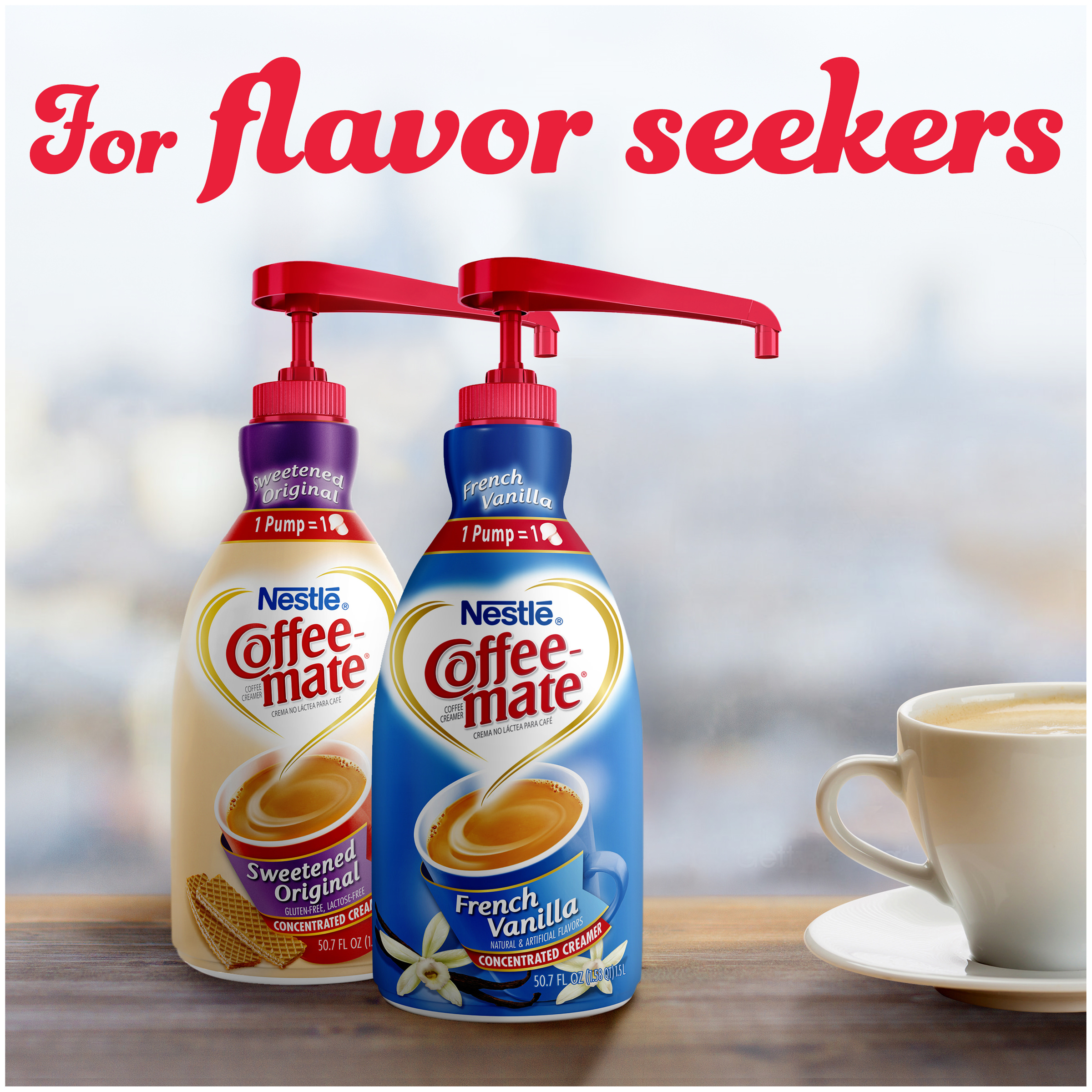 Coffee Mate Sweetened Original Liquid Coffee Creamer, Bulk Coffee Creamer Pump Bottle, 50.7 Oz thumbnail 3