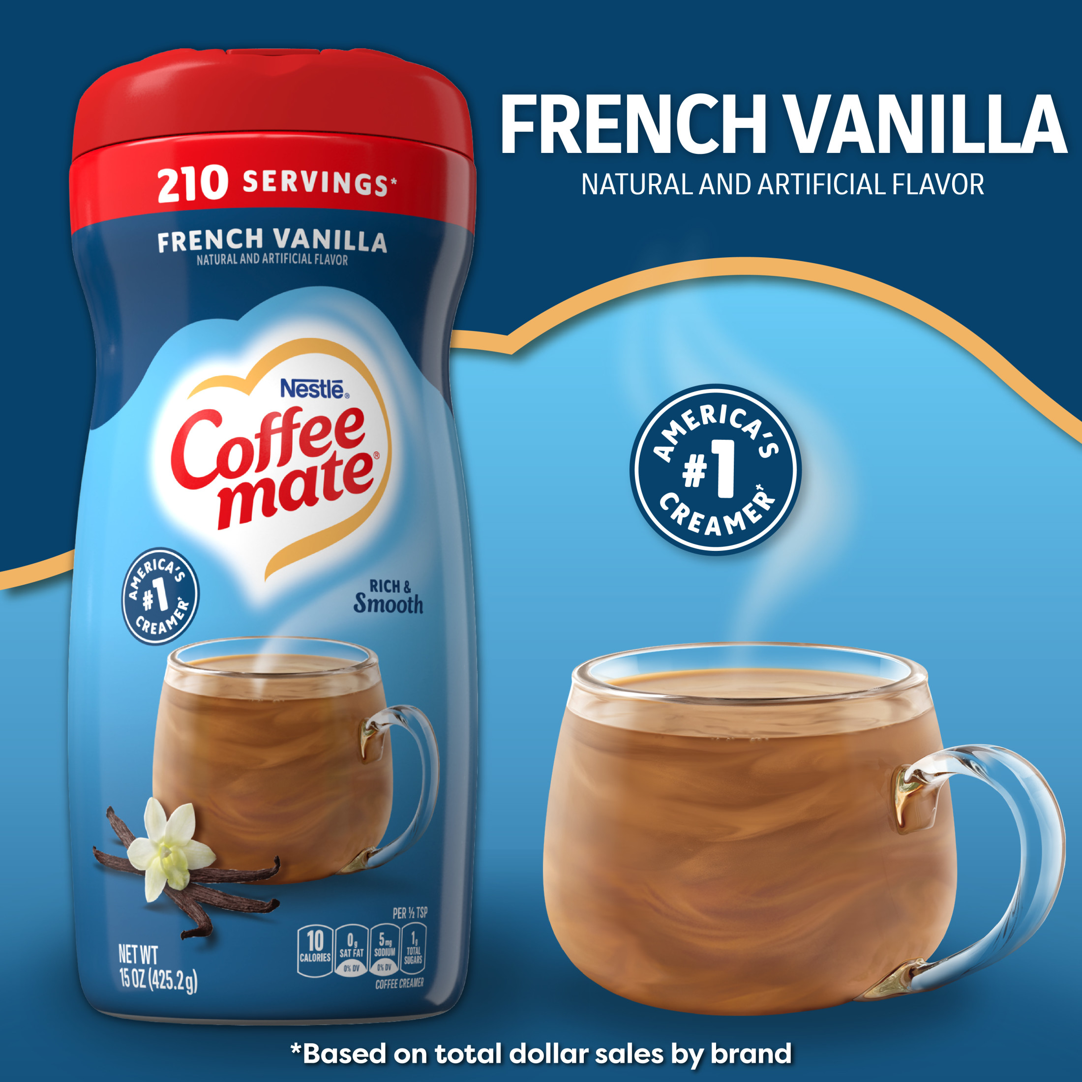 Coffee mate French Vanilla Powder Coffee Creamer, 15 oz thumbnail 3