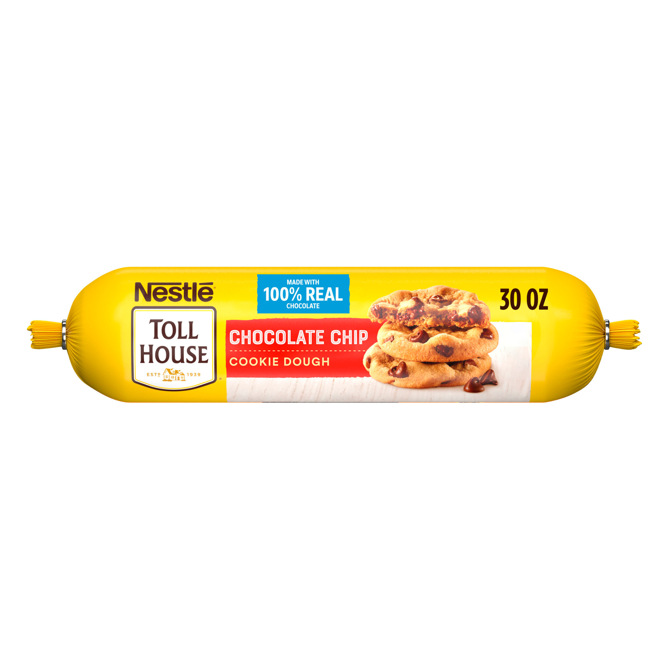 Nestle Toll House Chocolate Chip Cookie Dough, Makes 30 Cookies, 1 Tube, 30 oz