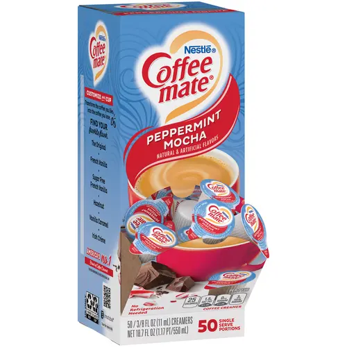 Coffee mate Peppermint Mocha Non-Dairy Creamer, 0.375 fl oz, 50 Count Tubs thumbnail 2