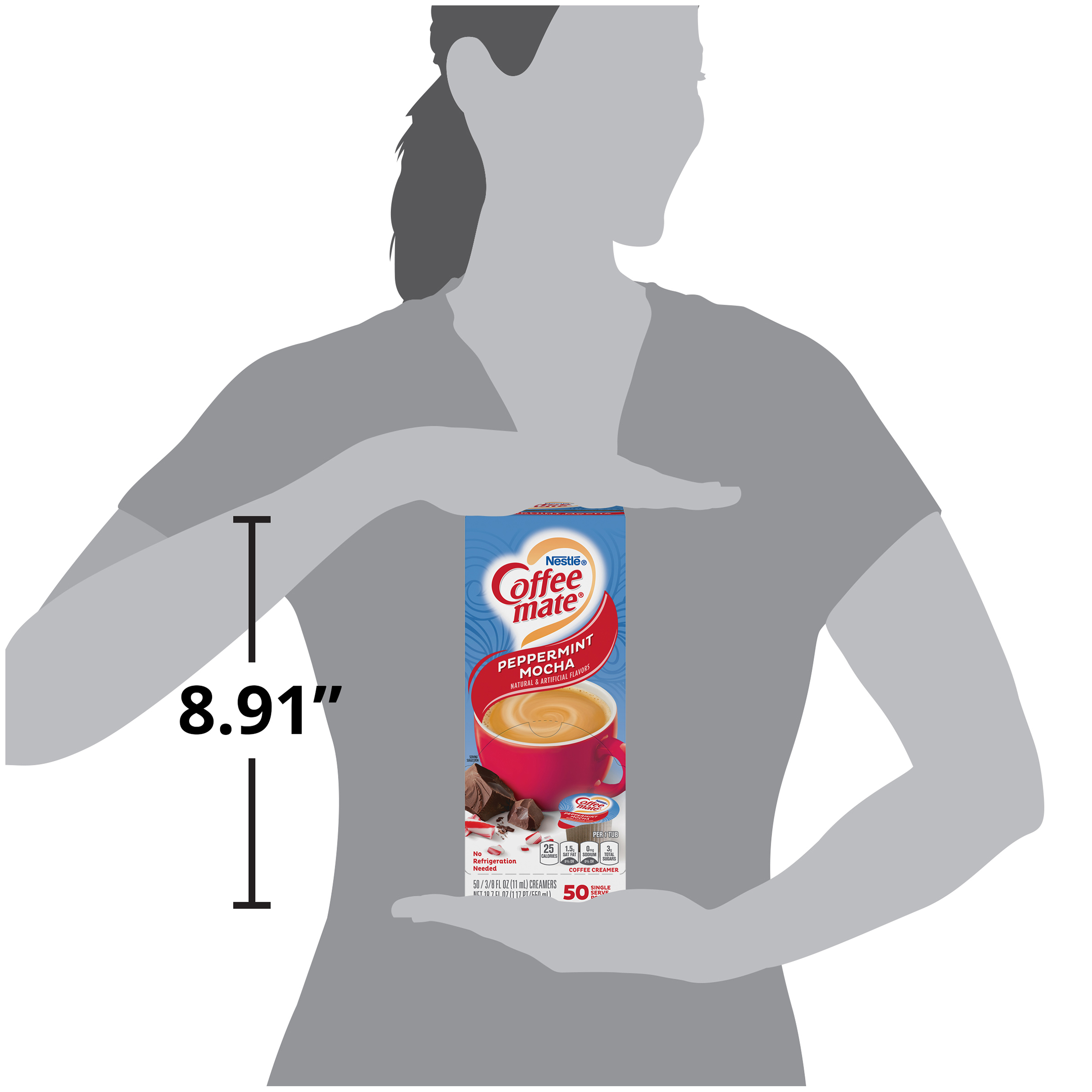 Coffee mate Peppermint Mocha Non-Dairy Creamer, 0.375 fl oz, 50 Count Tubs thumbnail 4