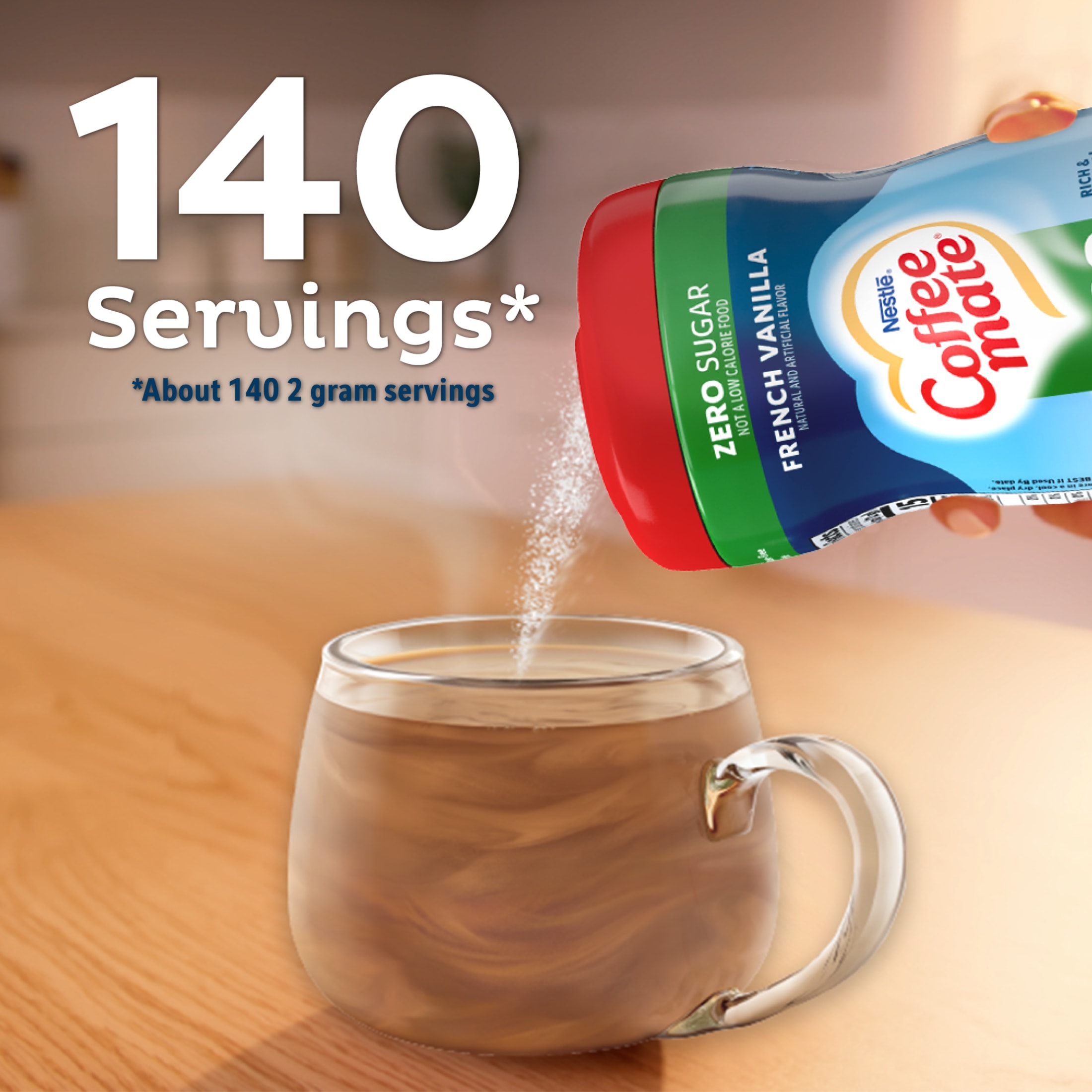 Coffee mate French Vanilla Sugar-Free Powder Coffee Creamer, 10.2 oz thumbnail 4