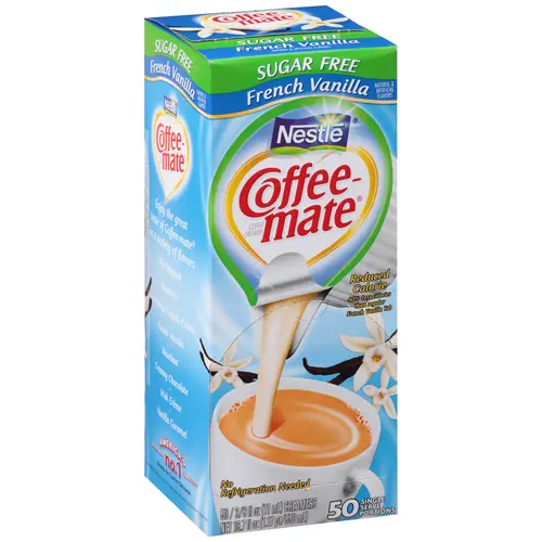 Coffee Mate Sugar-Free French Vanilla Liquid Coffee Creamer Singles, 0.375 fl oz, 50 Ct