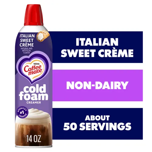 Coffee mate Non Dairy Italian Sweet Creme Flavored Cold Foam Coffee Creamer, 14 fl oz Can