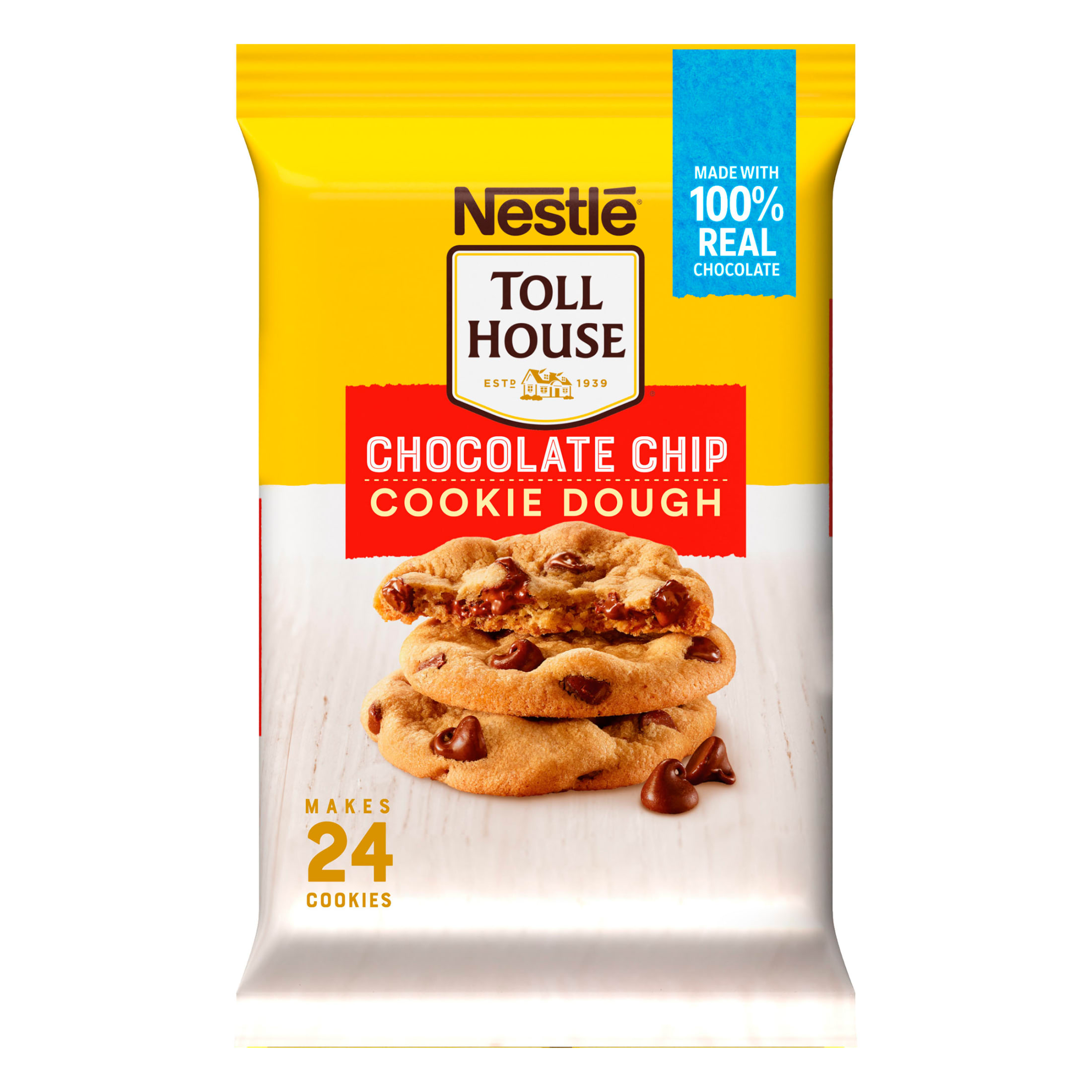 Nestle Toll House Chocolate Chip Cookie Dough, Makes 24 Cookies, 16.5 oz