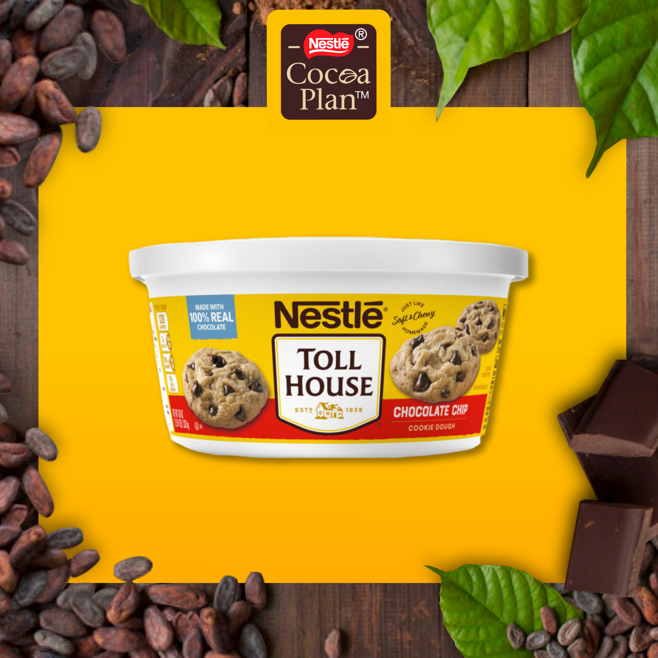 Nestle Toll House Chocolate Chip Cookie Dough, Makes 36 Cookies, 36 oz thumbnail 4