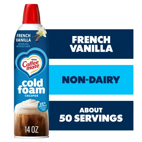 Coffee mate Non Dairy French Vanilla Flavored Cold Foam Coffee Creamer, 14 fl oz Can