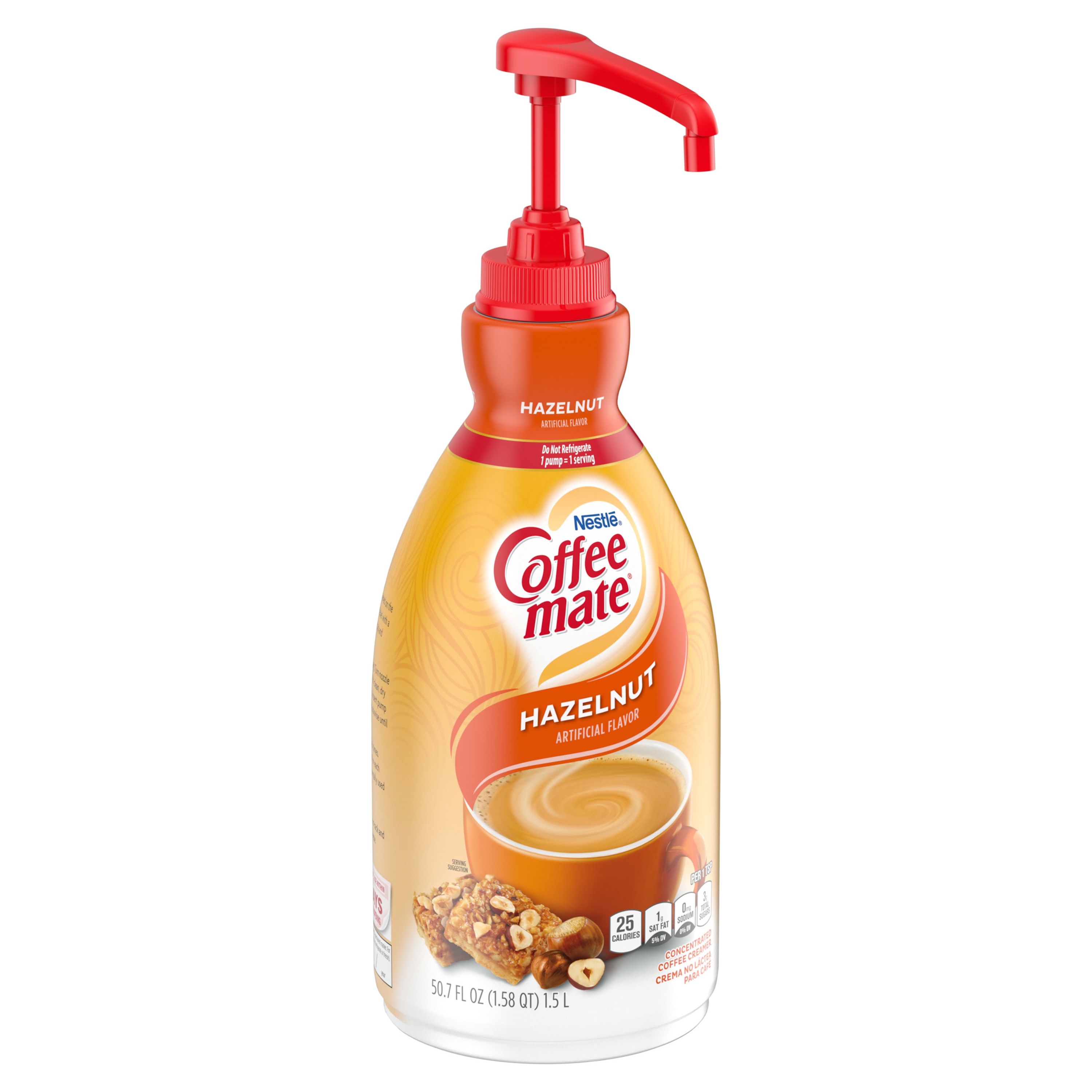 Coffee Mate Hazelnut Liquid Coffee Creamer, Bulk Coffee Creamer Pump Bottle, 50.7 Oz thumbnail 2