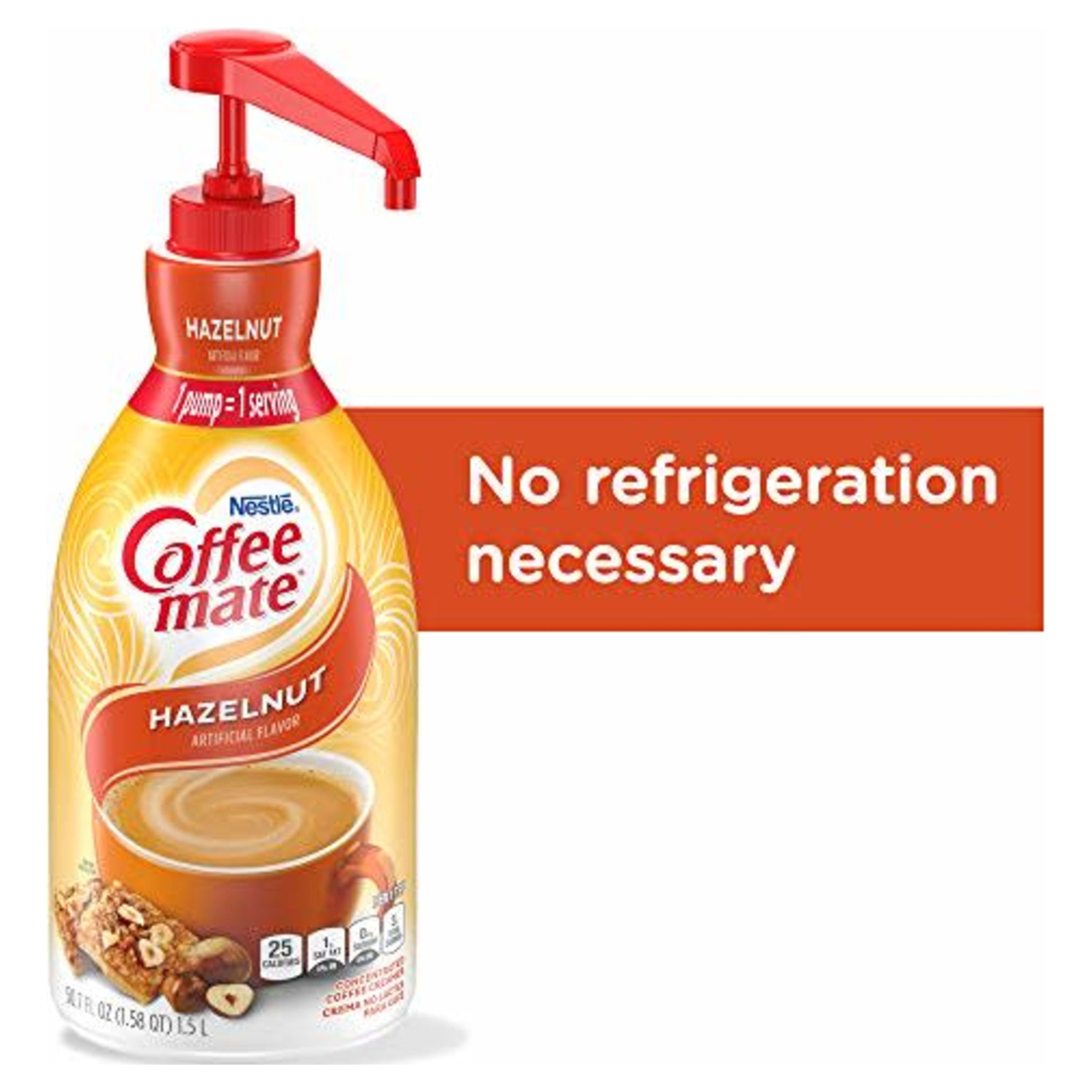 Coffee Mate Hazelnut Liquid Coffee Creamer, Bulk Coffee Creamer Pump Bottle, 50.7 Oz thumbnail 4