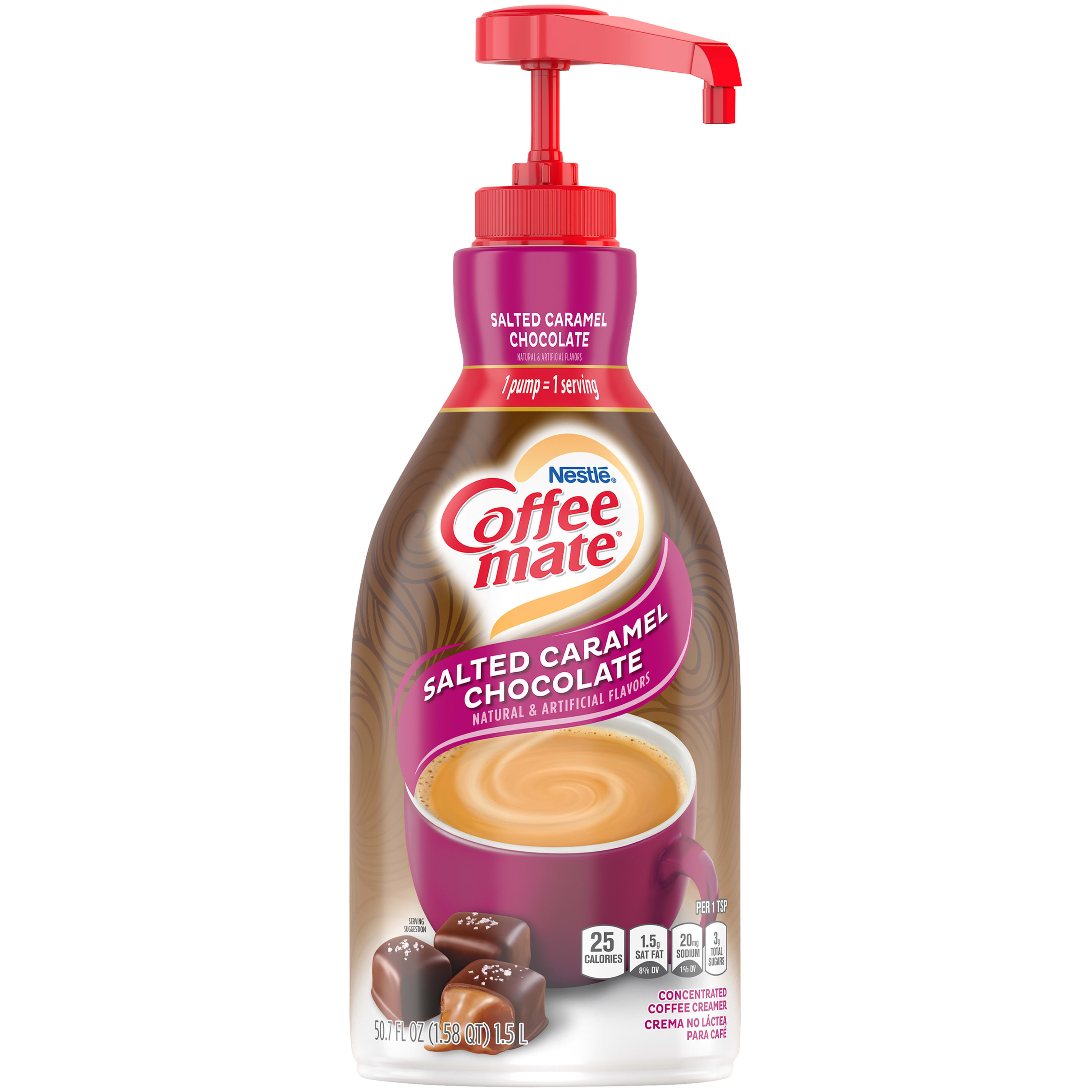 Coffee mate Salted Caramel Chocolate Non-Dairy Creamer, 50.7 fl oz, 2 Count Bottles thumbnail 2