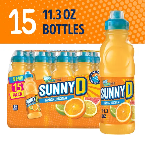 SUNNYD Tangy Original Orange Juice Drink, 15 Count, 11.3 fl oz Bottles